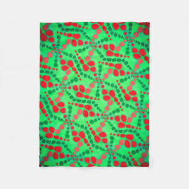 Couverture polaire Jimette Design de vert et rouge