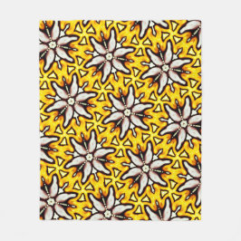 Couverture polaire Jimette Design jaune blanc noir