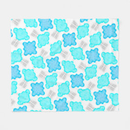 Couverture polaire Jimette Design turquoise blanc