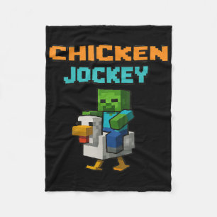 Couverture Polaire Jockey de poulet Zombie Pixel Art Zombie Joueur dr