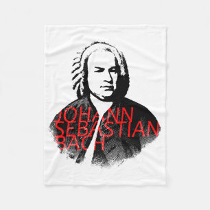 Couverture Polaire Johann Sebastian Bach portrait et lettres rouges