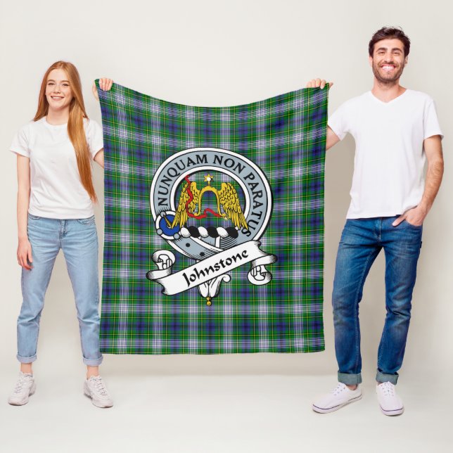 Couverture Polaire Johnston Dress Clan Badge Tartan Plaid (En situation)
