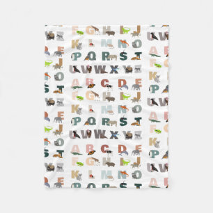 Couverture Polaire Joli Alphabet ABC Animaux