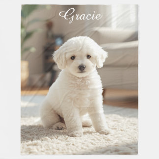 Couverture Polaire Joli caniche personnalisé