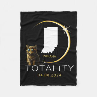 Couverture Polaire Joli chat de l'éclipse solaire totale de l'Indiana