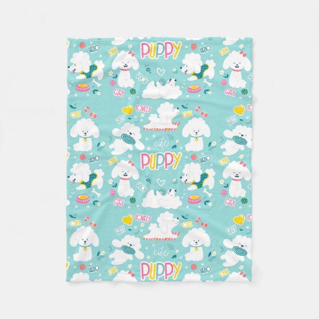 Couverture Polaire Joli chiot (Devant)