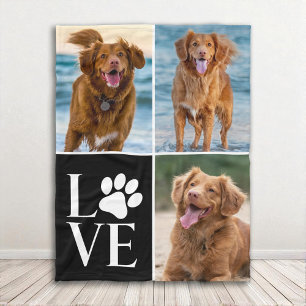 Couverture Polaire Joli collage de 3 photos pour amateur de chiens em