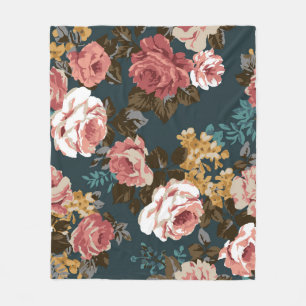 Couverture Polaire joli design de fleur illustration textile art, pat