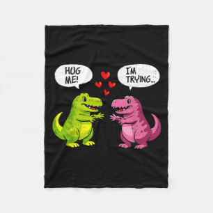 Couverture Polaire Joli Dinosaure T Rex Câlin Couple Saint-Valentin P