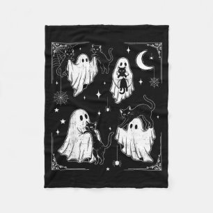 Couverture Polaire Joli fantôme tenant un chat drôle Halloween hommes