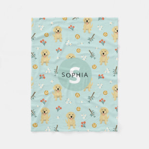 Couverture Polaire Joli Golden Retriever Chien Monogram Enfants