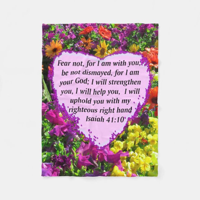 COUVERTURE POLAIRE JOLI ISAIAH 41:10 CONCEPTION FLORALE (Devant)