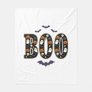 Couverture Polaire Joli modèle de citrouille fantôme Boo Halloween