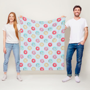 Couverture Polaire Joli motif de beignet glacé bleu clair