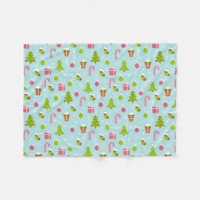 Couverture Polaire Joli Motif de Noël (Devant (Horizontal))
