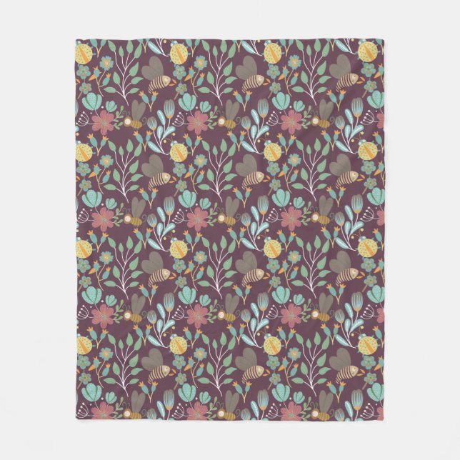 Couverture Polaire Joli Motif de printemps (Devant)
