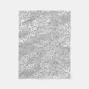Couverture Polaire Joli motif imprimé peau de léopard guépard argenté