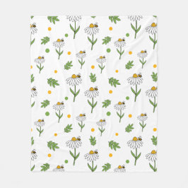 Couverture Polaire Joli motif sans couture de pâquerette et d'abeille