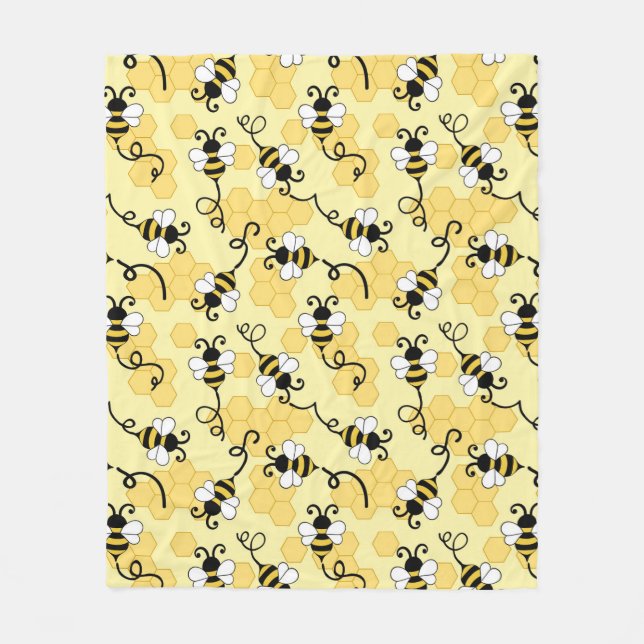 Couverture Polaire Joli petit motif abeilles (Devant)
