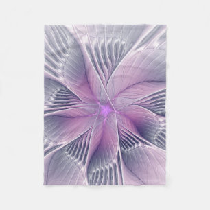 Couverture Polaire Joli rose Fleur Moderne Abstrait Fractal Art