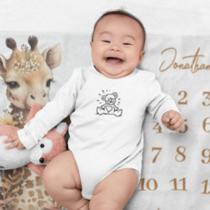 Couverture Polaire Jolie Aquarelle Giraffe Baby Jalon
