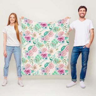 Couverture Polaire Jolie aquarelle Pastel Floral