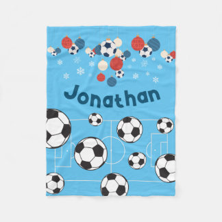 Couverture Polaire Jolie Boule de Football de Noël personnalisée