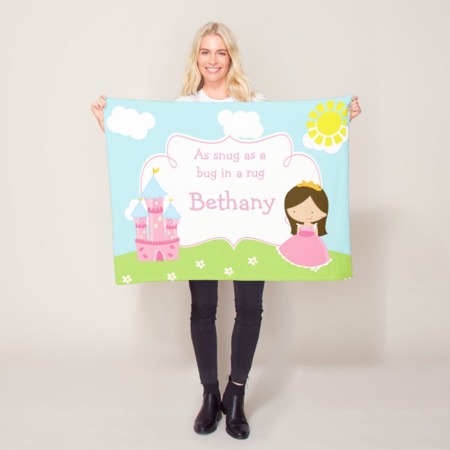 Couverture Polaire Jolie Brunette Notre Petite Princesse (En situation)