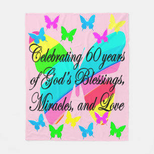 COUVERTURE POLAIRE JOLIE BUTTERFLY 60E ANNIVERSAIRE FLEECE BLANKET