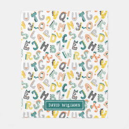 Couverture Polaire Jolie couleur Dinosaure Alphabet Motif enfants