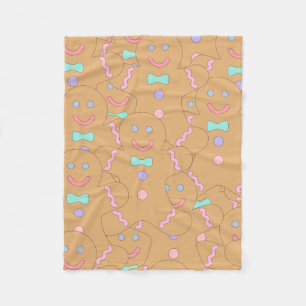 Couverture Polaire Jolie couleur Noël Gingerbread Homme Motif