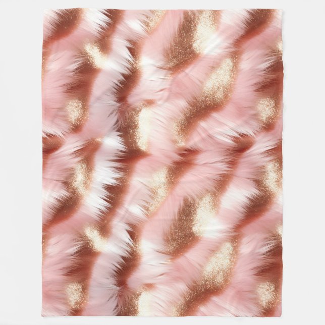 Couverture Polaire Jolie fille Rose or rose blanc (Devant)