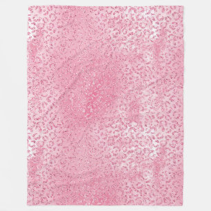 Couverture Polaire Jolie fille sucre Parties scintillant rose léopard