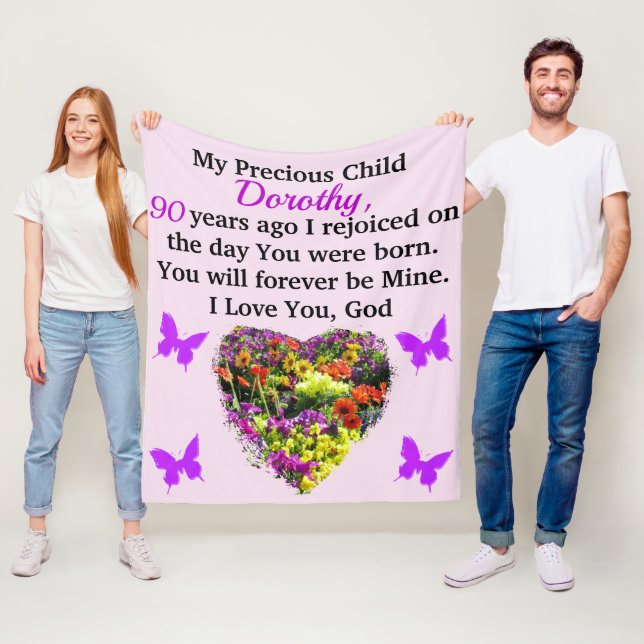 COUVERTURE POLAIRE JOLIE FLORALE PERSONNALISÉE 90E (En situation)