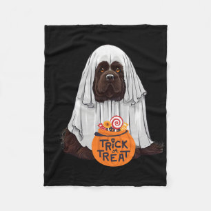 Couverture Polaire Jolie Halloween Brown de chien de Terre-Neuve