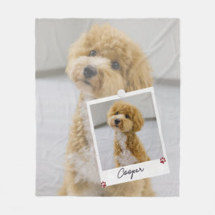 Couverture Polaire Jolie photo de chien polaroïd ludique