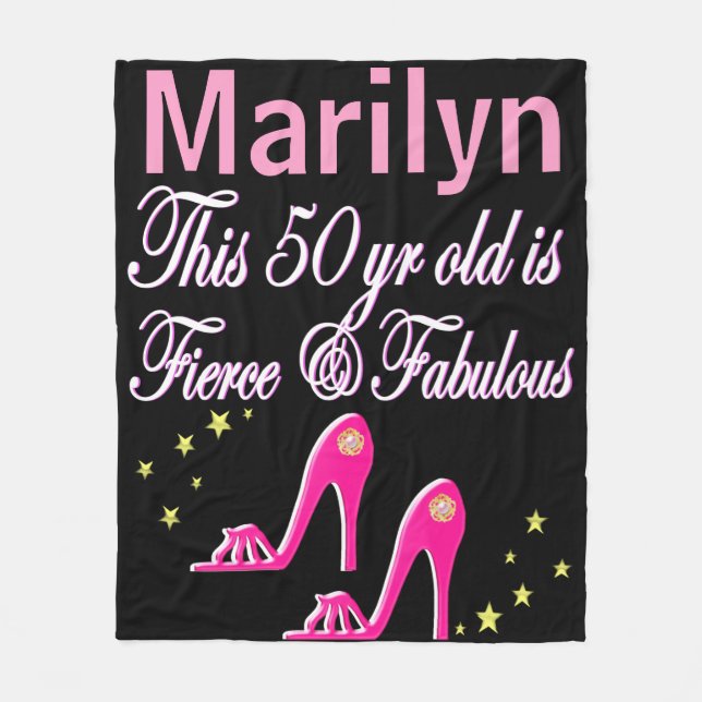 COUVERTURE POLAIRE JOLIE ROSE 50E ANNIVERSAIRE PERSONNALISÉ BLANKET (Devant)