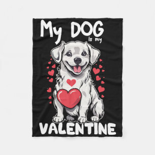 Couverture Polaire Jolie Saint-Valentin Mon chien est mon Valentin Am