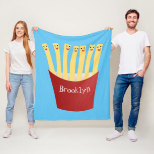 Couverture Polaire Jolies frites kawaii illustration de dessin animé 