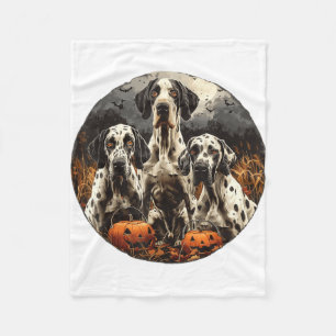 Couverture Polaire Jolis chiens Great Dane d'Halloween Citrouille Som