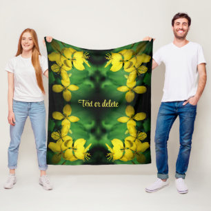 Couverture Polaire Jolis motifs d'art de fleurs sauvages jaunes perso
