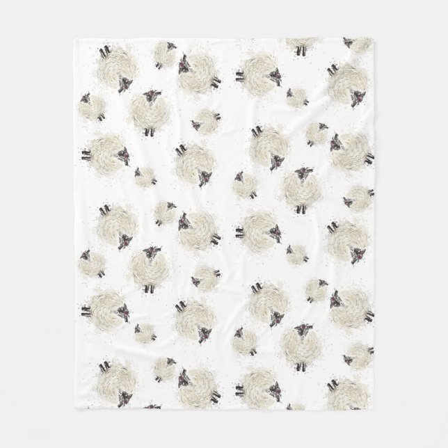 Couverture Polaire Jolis moutons (Devant)