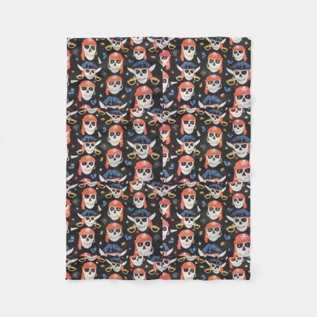 Couverture Polaire Jolly roger Pirate Skuls (Devant)