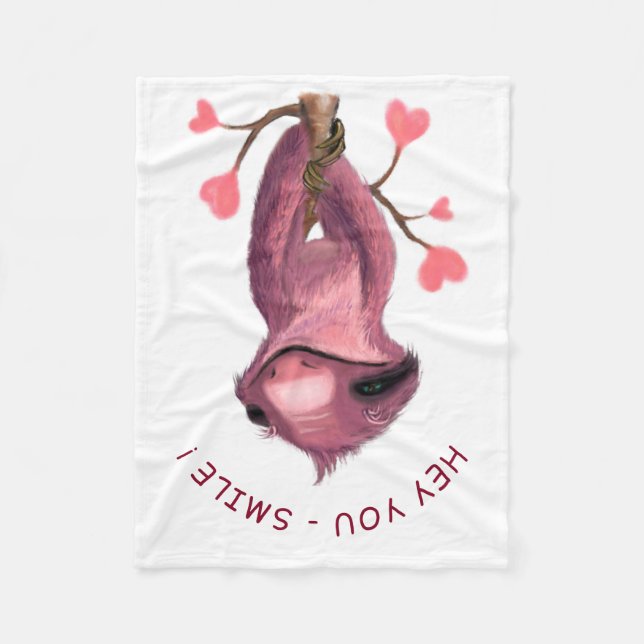 Couverture Polaire Jouer Sloth Baby Fleece Blanket Smile Cartoon (Devant)