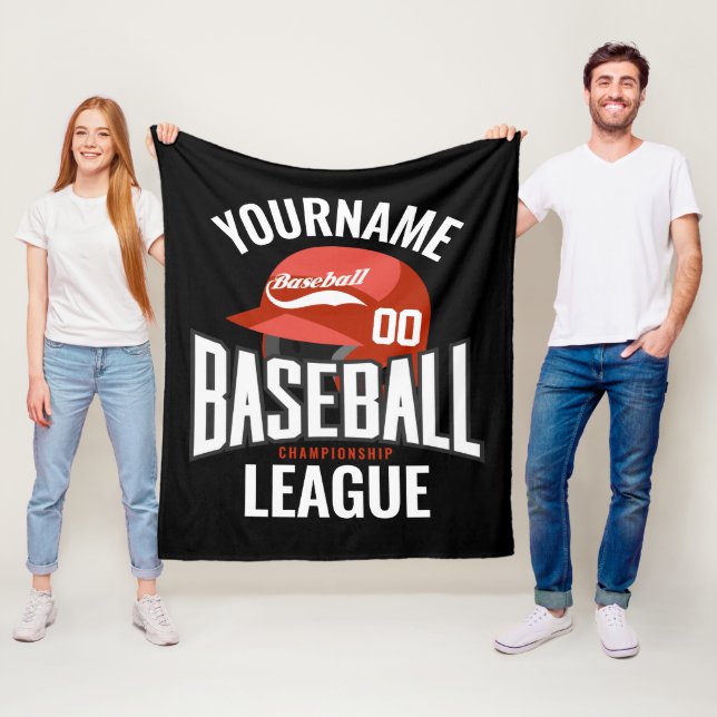 Couverture Polaire Joueur de baseball personnalisé NOM Équipe Champ C (En situation)