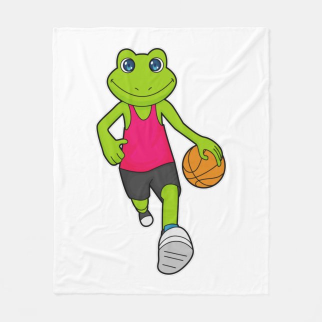 Couverture Polaire Joueur de basket-ball de grenouille (Devant)