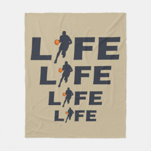 Couverture Polaire joueur de basket-ball dribble avec balle orange