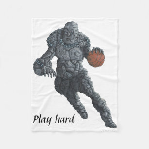 Couverture Polaire Joueur de basket-ball Golem en pierre Imaginaire