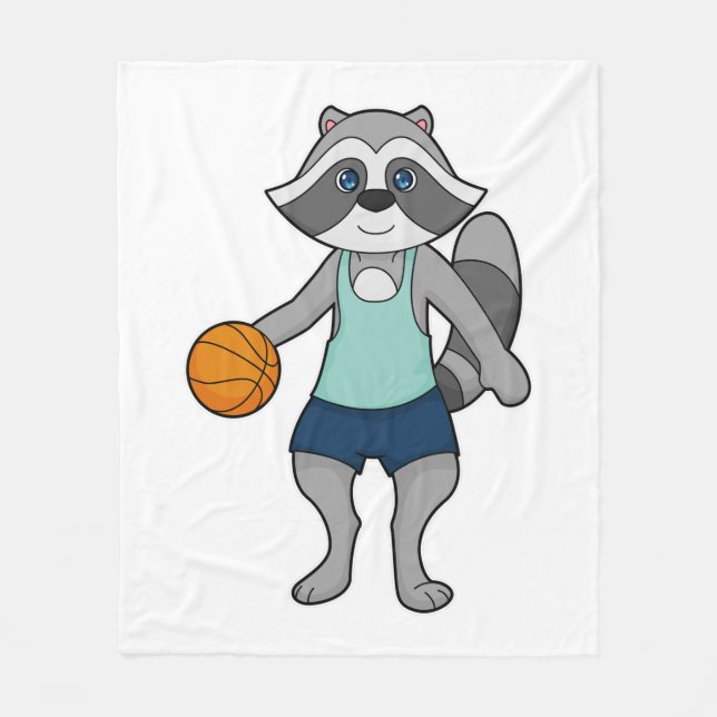 Couverture Polaire Joueur de basket-ball Racoon (Devant)