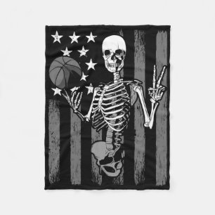 Couverture Polaire Joueur de basket squelette athlète Halloween drape